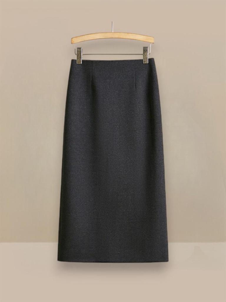 Basic House Black High Waist Pencil Skirt - Autumn/Winter Hip-Hugging Design for Women