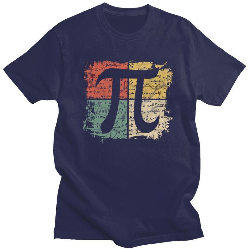 Custom Male Retro Square Pi Symbol Gift T Shirt Short Sleeves Cotton Tshirt Casual Math Equations Teacher Geek Tees Clothing