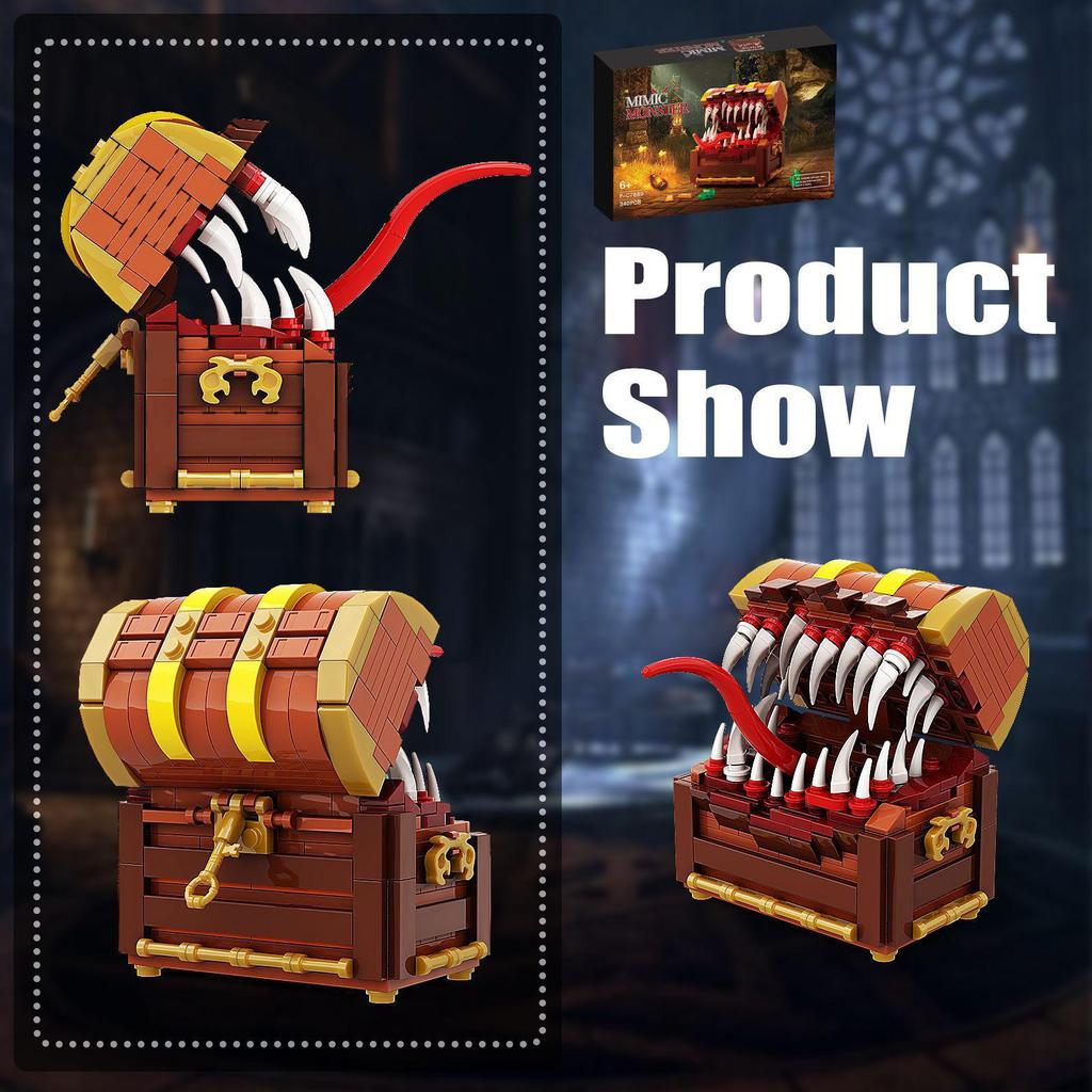 MOC Dragon DnD Treasure Chest Monster Building Blocks, Compatible with Lego.