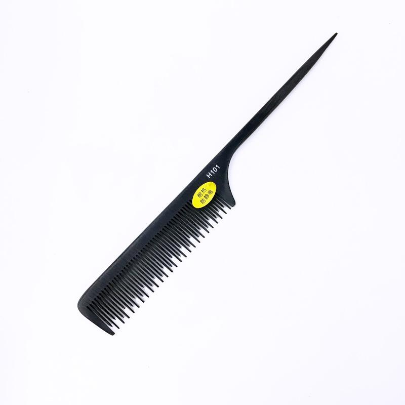 Carbon Fiber Anti-Static Tail Comb: High-Low Tooth Design for Hairdressing, Updo Styling, Teasing, and Massage.
