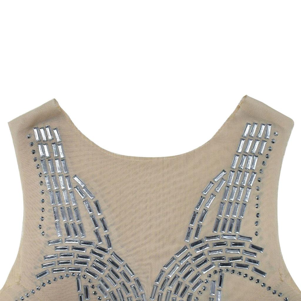 Damen Mode Netz-Kurzkleid in Unifarbe mit Heißbohrung