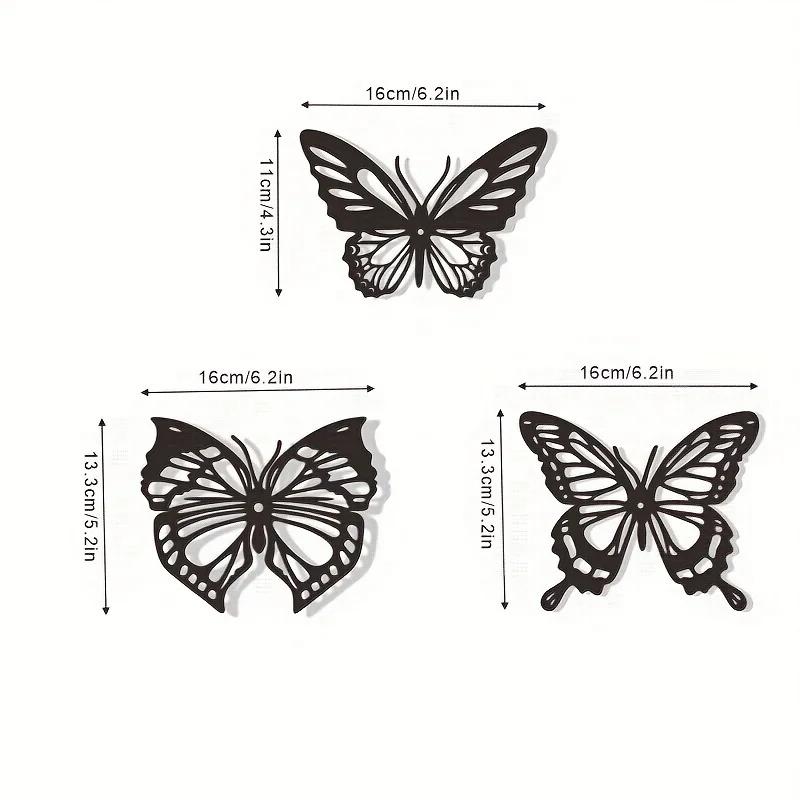 

Новое металлическое настенное украшение в виде бабочки - креативный железный орнамент | Стильное подвесное искусство для дома и улицы | Элегантное металлическое ремесло светло-серый