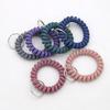 Matte Plastic Anti-Lost Spring Coil Cord Keychain and Hair Tie Bracelet