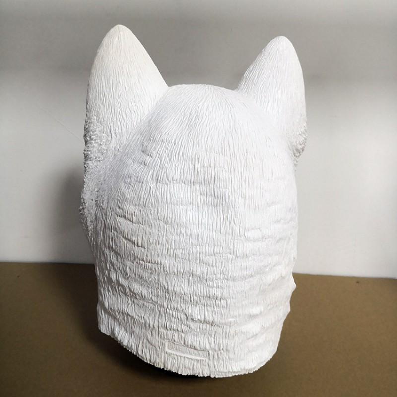 Latex Halloween Costume Mask White Husky Dog Head Cover Animal Cosplay Accessory Adults