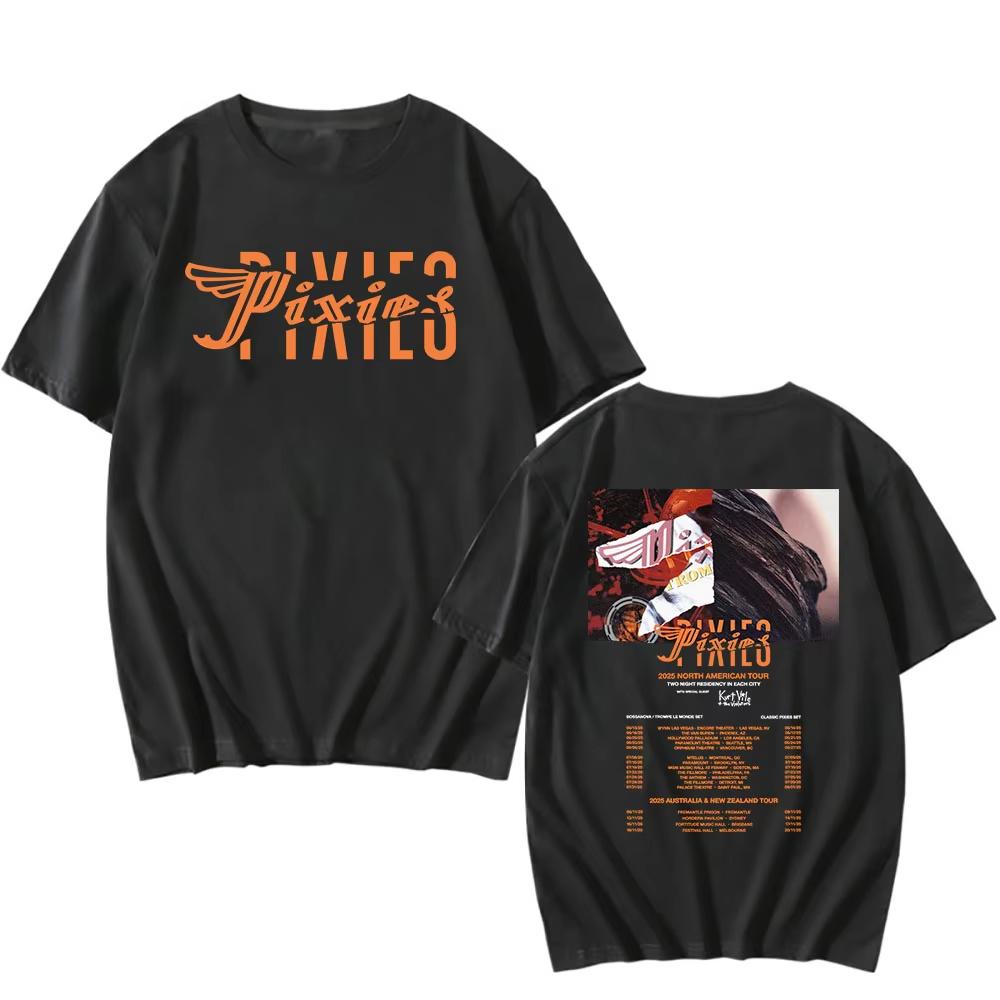

2026 SpringSummer Pixies Tour New Unisexs Women Cotton Roundneck TShirt Short Sleeve Streetwear Casual Shirt S