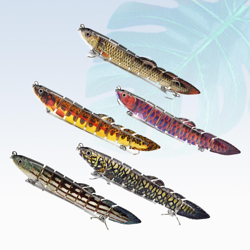Cloth Strip Link, Flexible Swimming Posture, Multi-Section Fish 9 Sections, Loach Freshwater Simulation Bait Abs Plastic Simulation Luya Fish