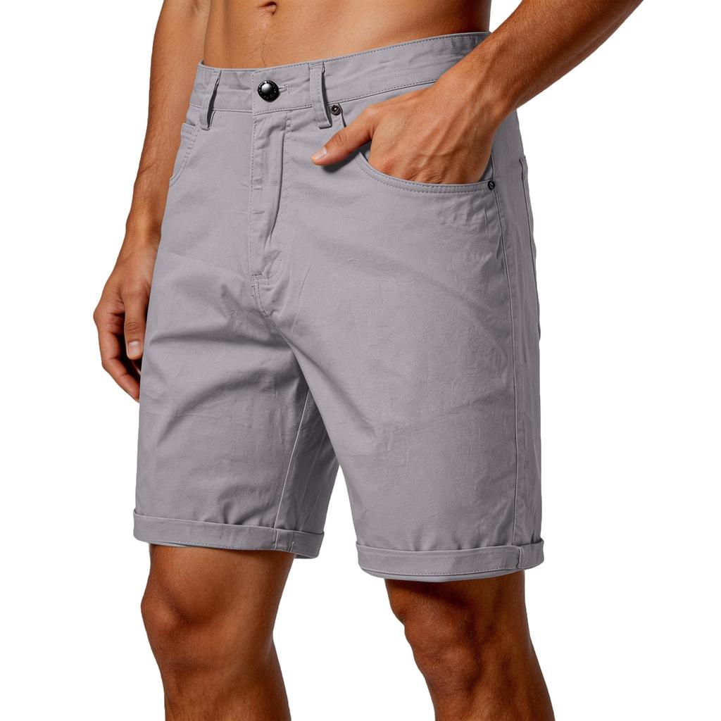 Herren Casual Shorts, Gerade geschnitten und figurbetont, Fünf-Zoll-Hose, Große Größe, Farbe, Arbeitskleidungshose