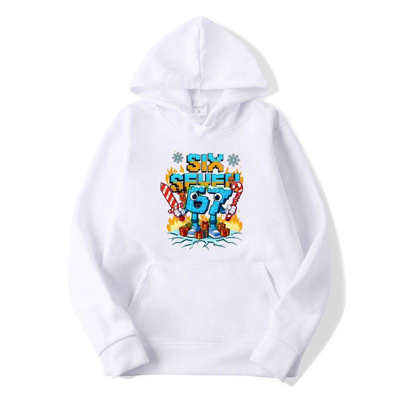 2025 Kids' Hooded Sweatshirt - New European & American Style, No. 67 Pattern, Autumn/Winter Fleece