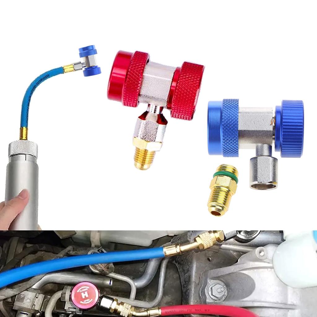 R134A Auto Freons Air Condition Adapters Refrigerant AdjustableQuick Couplers HighLow Connector Manifolds Gauges