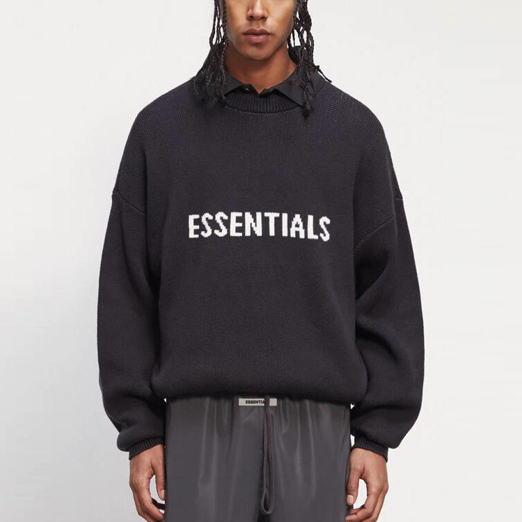 Fear of God Essentials Knit Sweater FW20 Collection Unisex Tops Black 0192508520004001