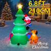 6.8FT Xmas Holiday Inflatable Yard Decor Santa Climbing Tree Dog Gift Boxes LED Christmas Decor Toy Supplies Home Ornament Gifts