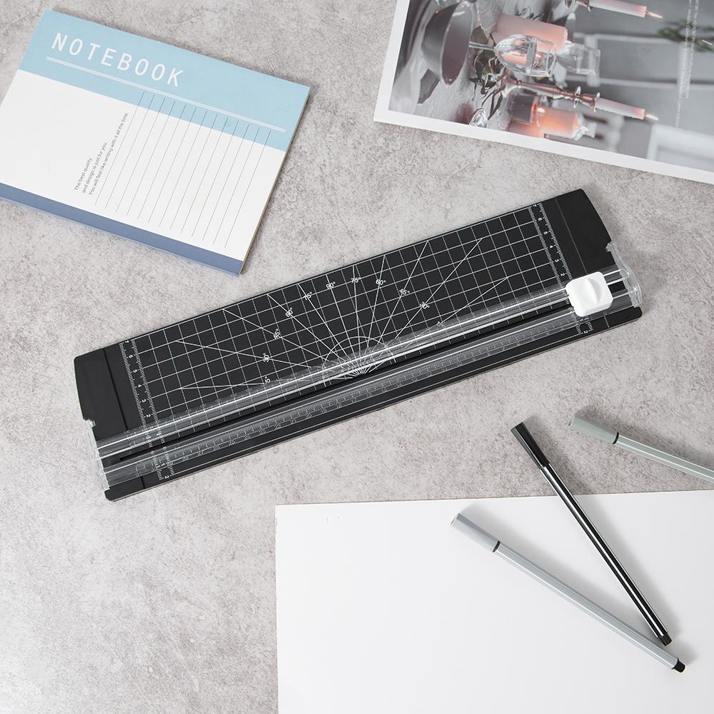 

1 шт. Резак для бумаги формата А4 Защита безопасности и боковая линейка Инструмент для скрапбукинга для бумаги ручной работы Купоны Этикетки чёрный