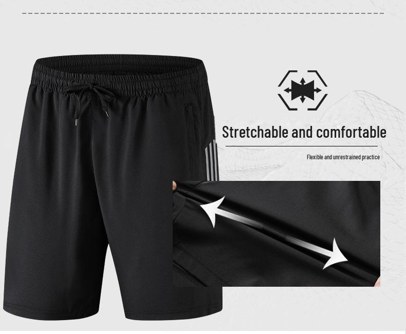 Men's Quick-Dry Elastic Running Pants - Breathable Ice Silk for Summer Fitness & Casual Wear