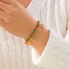 Cute Christmas Beaded Metal Bracelet for Women Xmas Santa Claus Crystal Snowman Elk Festival Jewelry Party Fashion Unisex Gifts