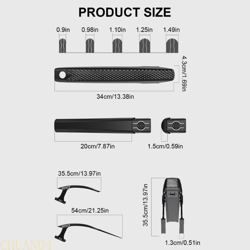 A1A2 Quickly Release Bike Mudguard Adjustable Mountain Bike Mudguard Front / Rear Mud Guard Hard Shells Mudguard Bicycles Part