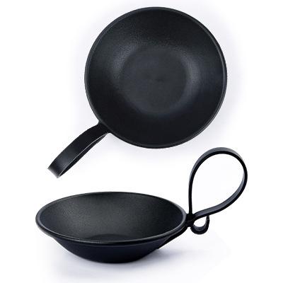 

Minimalist American Candle Holder Black Matte Finish with Handle Elegant Table Centerpiece for Banquet Hotel 1pc