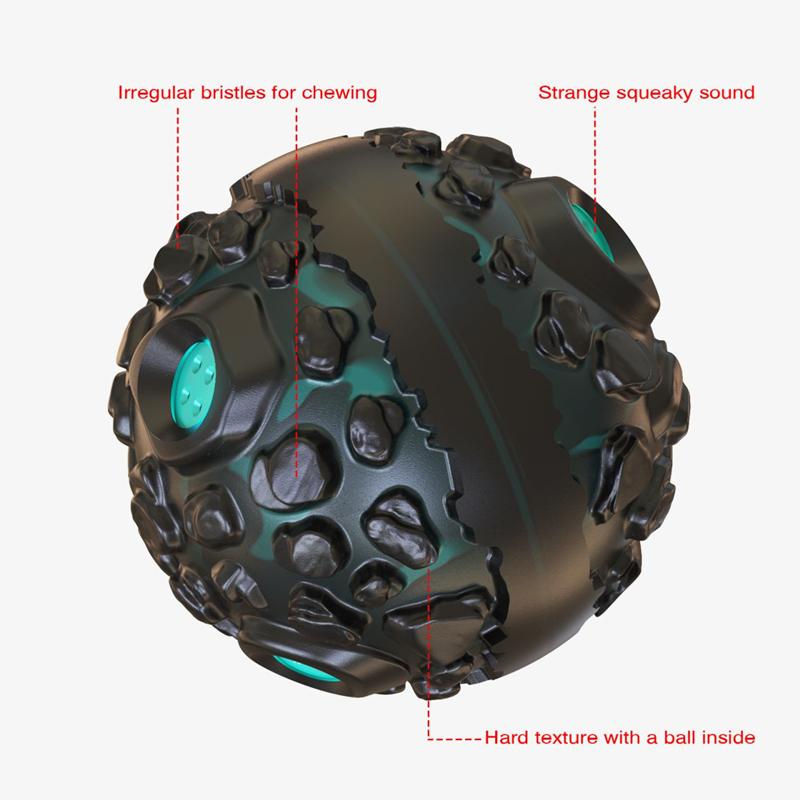 Dog Interact Toys Intersting Strange Squeaky Sound Bouncing Ball with Slowly Feeding Relieve Anxiety Teeth Cleaning Pet Supplies