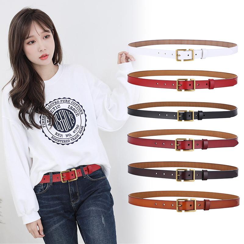 Womens Leather Belt With Stylish Square Pin Buckle For Daily Use