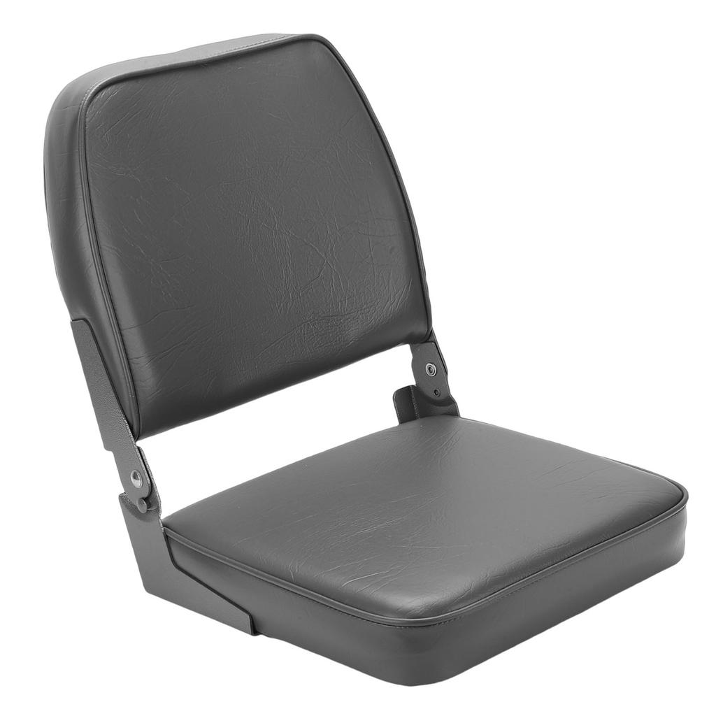Folding Boat Seat with Backrest, Thick Foam Padding, Heavy Duty Marine Grade Aluminum Hinge, Lightweight Foldable Chair for Bass Canoe Pontoon Boats