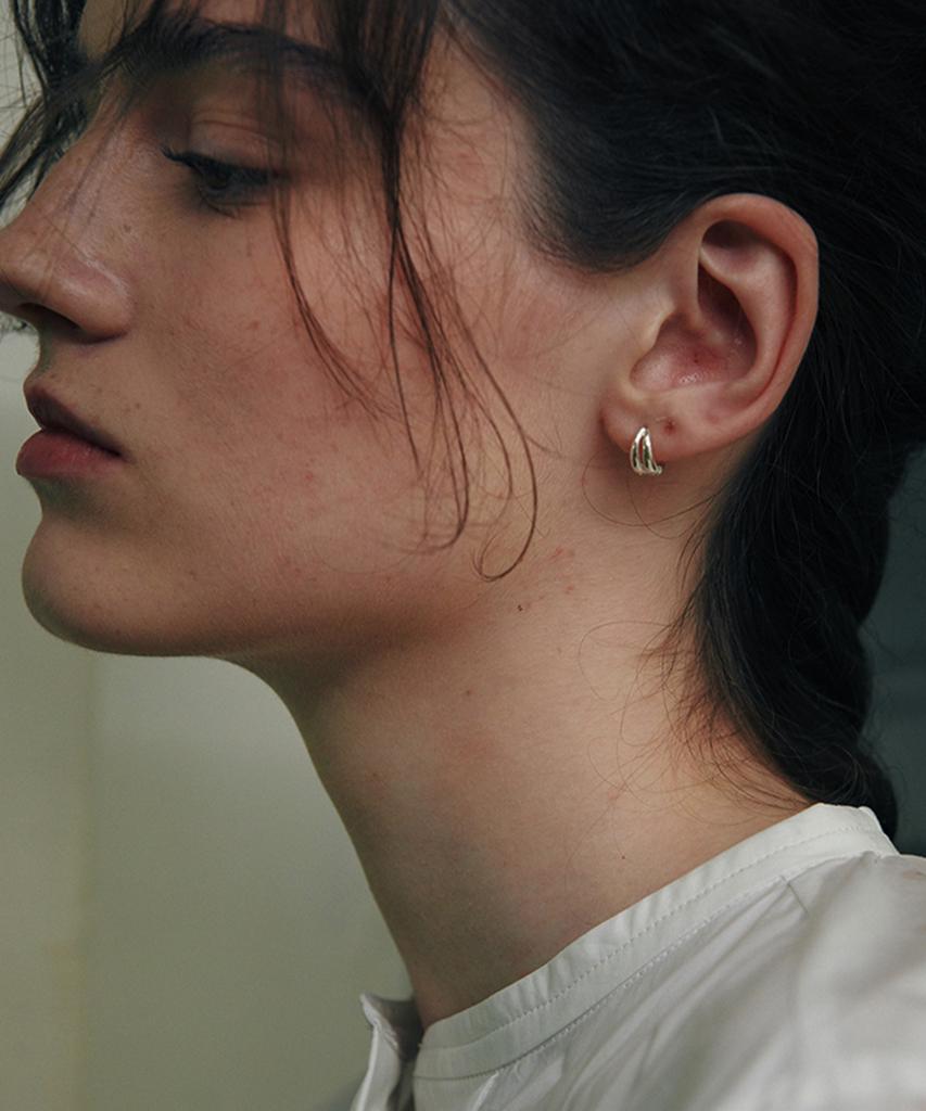 Verte [925 Silver] Deux.Silver.122 / Lien Earring (Silver)