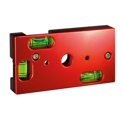 Niigata Seiki Mori Level, Tensei Limited, Electrician's Level, Vertical/Horizontal, with Marking Hole for 50 Hole Saws, Matte Black X Red, 92 X 48 Mm