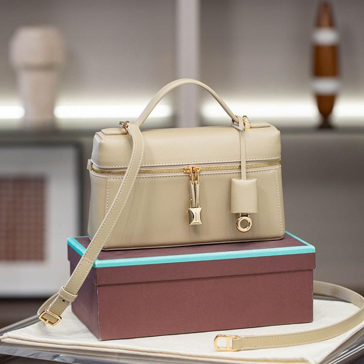 High Quality Retro Box Bag 23cm Tire Cow Grain Cowhide Vintage Style Handbag Single Shoulder Crossbody Women's Bag Trendy