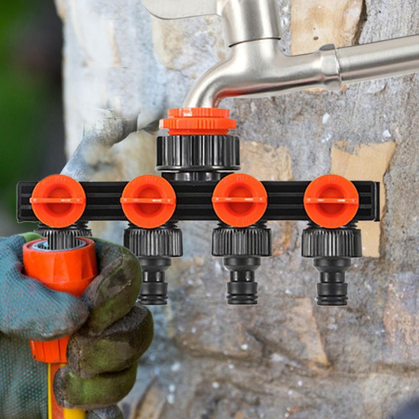 

Разветвители шлангов 4-ходовой разветвитель шланга Сверхпрочный 4-ходовой клапан Соединитель для капельного полива для дома, территории, двора, мытья машины, семьи CHINA