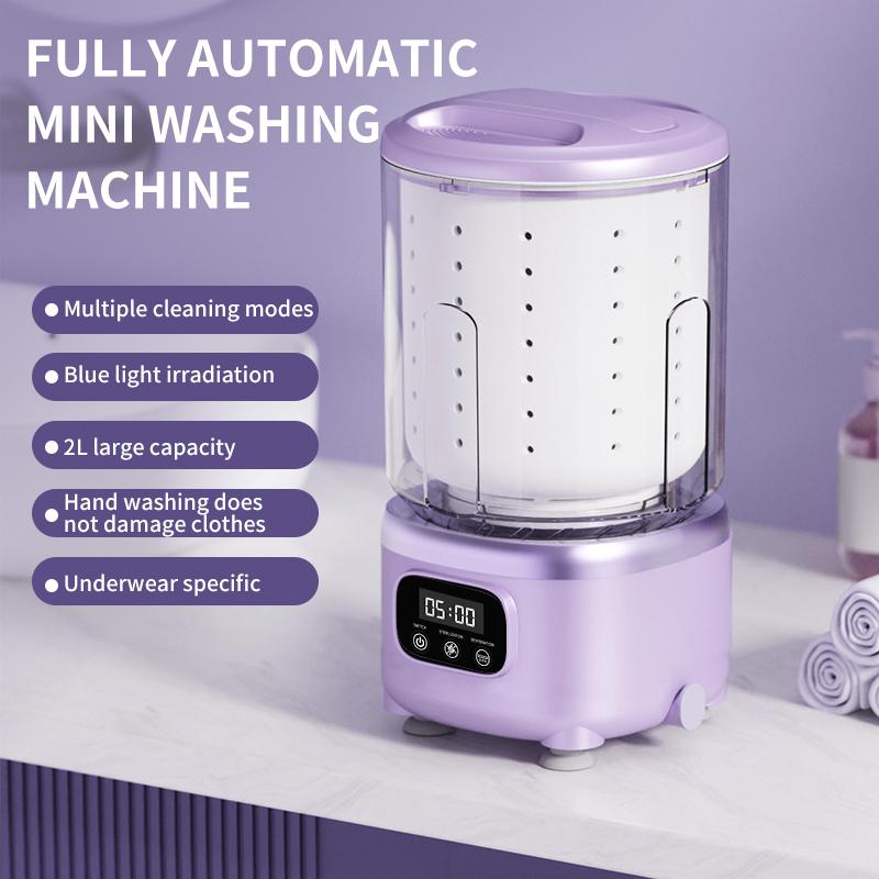 2L Wash & Dehydration-in-One Washing Machine with 390 High-Power Motor, Automatic Spin-Drying, Mini Washing Cup, and Portable Wireless Charging