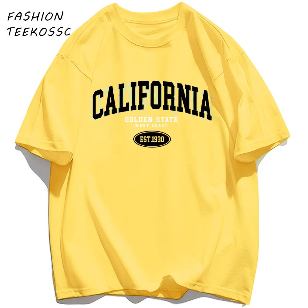 Golocn State California Est Men TShirts Casual Cotton TShirt ONeck AllMatch Clothing Unisex Loose Summer Basics Sportswear