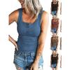 2022 Thread Button Slim Tank Top T-Shirt Slim Fit Vest Top T-shirt