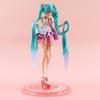 New Anime Hatsune Miku Virtual Singer Manga Figurines  Green Long Hair Pink Skirt Kawaii Girl PVC Action Figure Model Toy