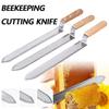 Coltello da Taglio Miele con Manico in Legno Lama in Acciaio Inossidabile Strumento per Apicoltura Bocca Piatta Bordi Singoli e Doppi Denti tra Cui Scegliere