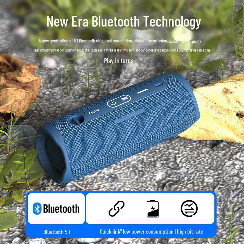 Cross-Border IPX6 Waterproof Portable Bluetooth Speaker with Subwoofer, Outdoor Multifunction Wireless FLIP6.