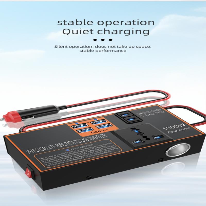 Car Inverter Dc12V/24V To 220V Quick Charging Cigar Lighter Socket Power Adapter Converter Usb Fast Charging Vehicles Inverter