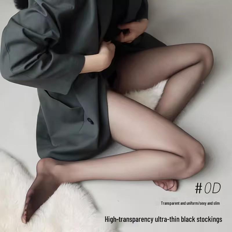 Ultra-Thin Black Silk Stockings for Women - Spring/Summer, High Transparency, Sexy, Anti-Snag, Durable, Freely Cut, Leg Enhancer.