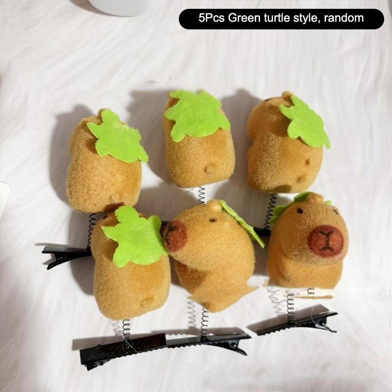 

5 шт. забавные 3D заколки для волос капибара модные мультяшные плюшевые заколки для волос утконос для праздничной вечеринки аксессуары для волос A12