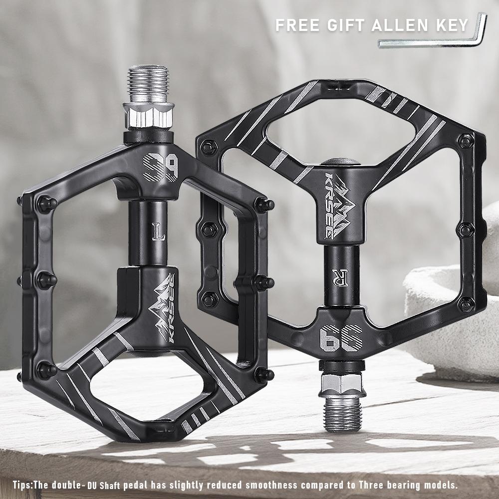 Aluminum Alloy Ultralight Bicycle Pedal Double DU Bearing Chromoly Spindle Non-Slip Design Lightweight Durable Road Bikes Small Double DU Bearing чёрный