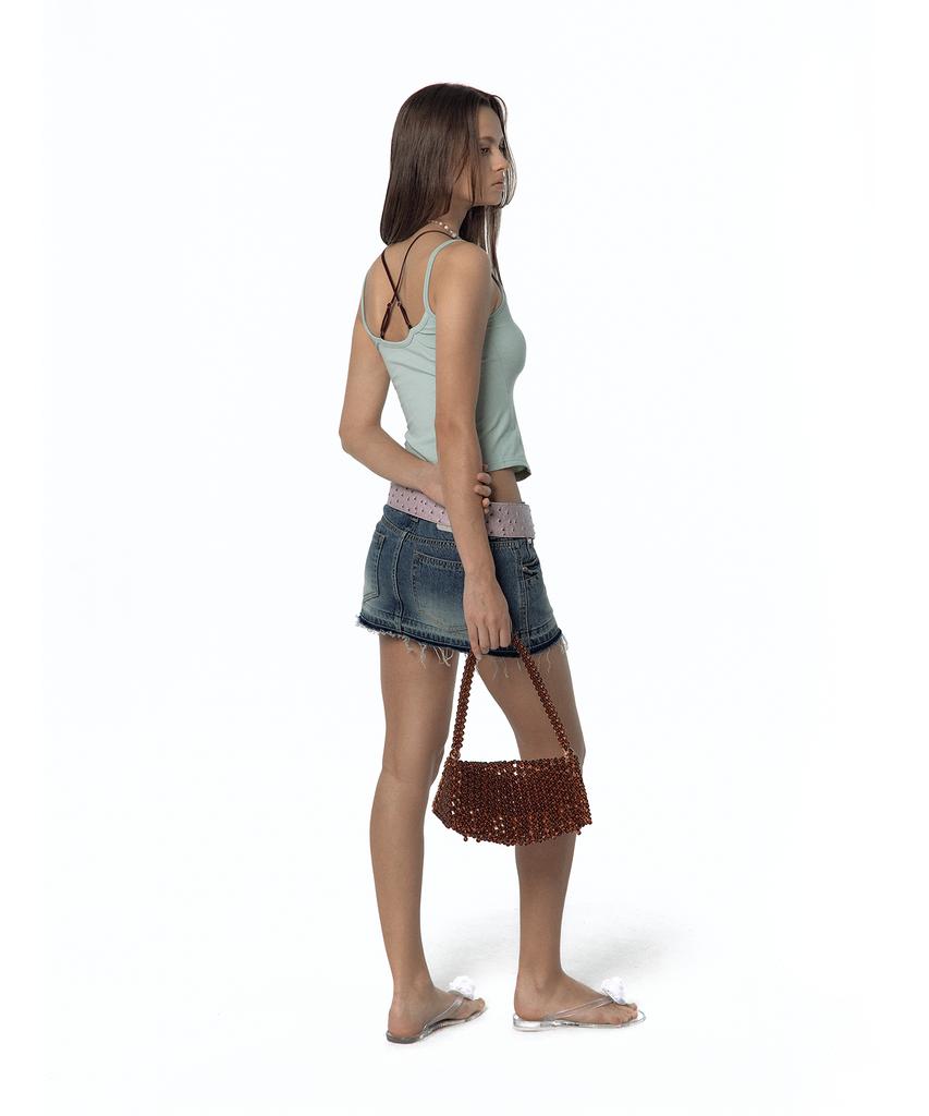 Kasiko Split Pocket Denim Skirt Blue