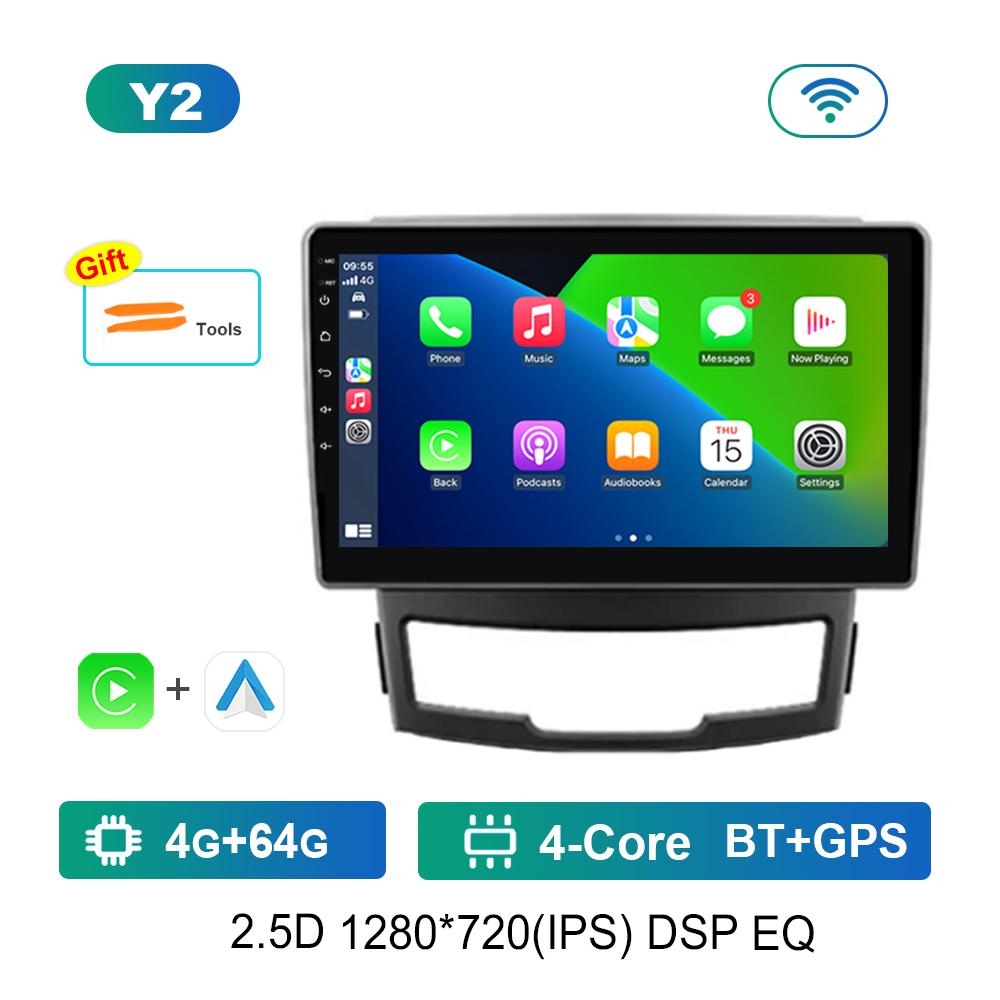 For SsangYong Korando 3 Actyon 2 2010 - 2013 Car Radio Multimedia Player 4G GPS Navigation Carplay Android OS WiFi Touch Screen