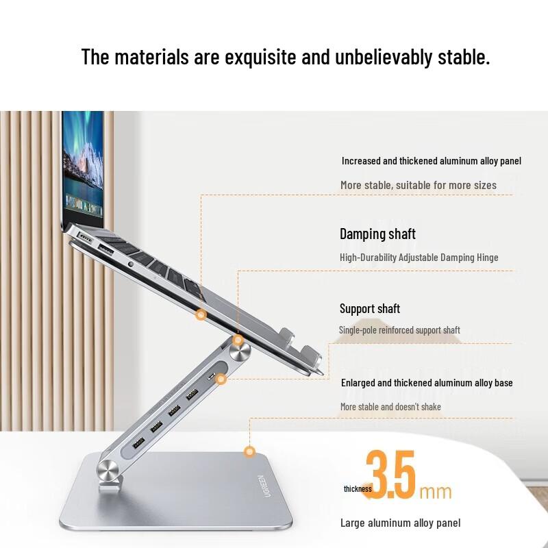 Ugreen Laptop & Monitor Riser with 4-Port USB 3.0 Hub