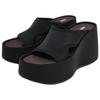 ZARA Minimalist Fashion Stitching Decorated Wedge Heels Slide Sandals Women sandals Black 3344510800