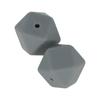 2 perles silicone hexagonales - 17 mm - gris