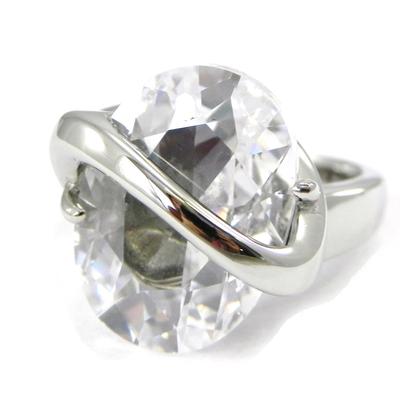 Bague acier 'Angela' blanc