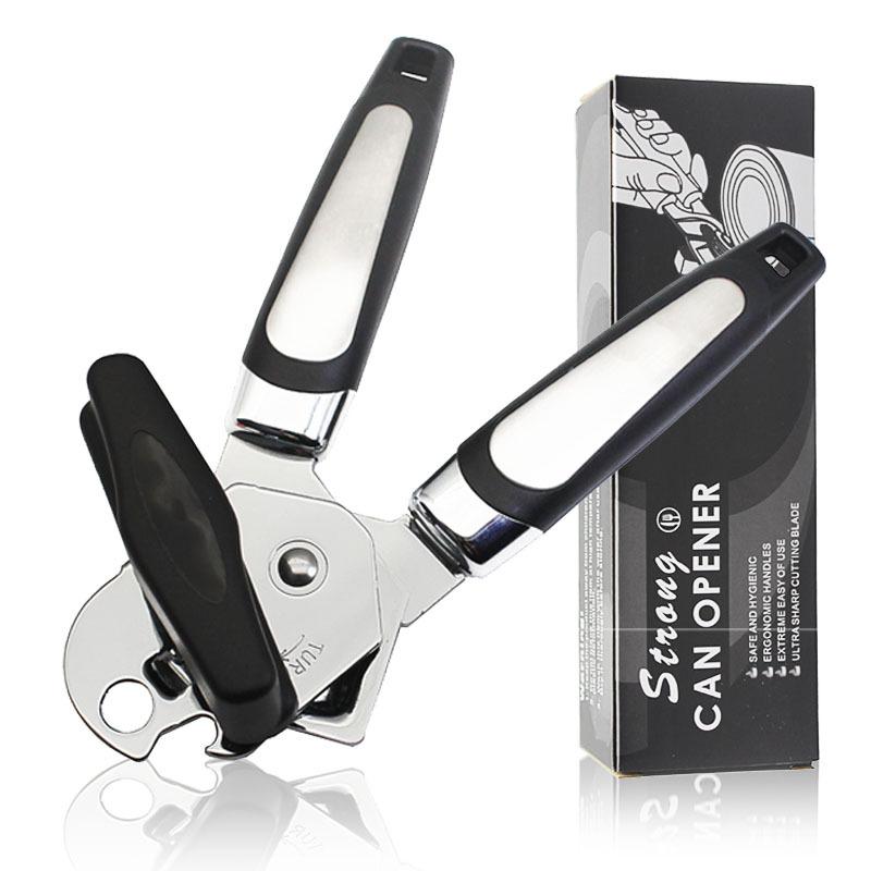 Can Opener Professional Ergonomic Kitchen Tool Manual Side Cut Can Openers Drink Bottle Opener Knife For Cans Lid Kitchen Gadget