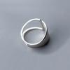 Silver Simple Punk Hollow Rings for Women Geometric Fashion Open Adjustable Handmade Party Jewelry Gift Allergy Engagement Ring