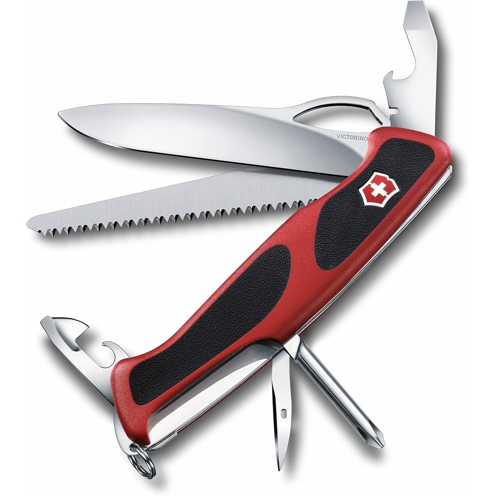 Victorinox Ranger Grip 78 M Red/Black Swiss Army Knife Multi-Tool with Locking Blade and Screwdriver 12 Functions