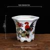 White Glazed Ceramic Succulent Pot - Mini Potted Plant for Office Desk or Balcony