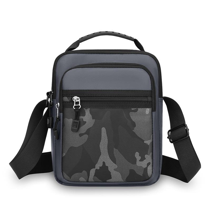 

Men s Business Crossbody Bag Camouflage Small Square Bag Shoulder Bag сірий