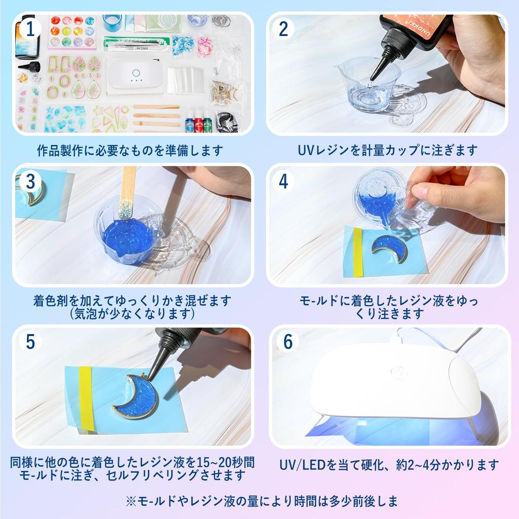 UNOKKI Resin Set for UV Resin Starter Kit Set for Resin Resin Resin UV Light for Resin Set for Includes All the Necessary Tools and Resin Liquid for