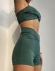 Women's Swimsuit Solid Color Threaded Split High Waist Sexy Bikini Boxer Brazilian Beachwear Bathing Suits
